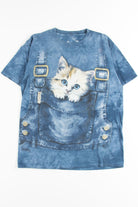 Overalls Pocket Kitten Tie Dye T-Shirt