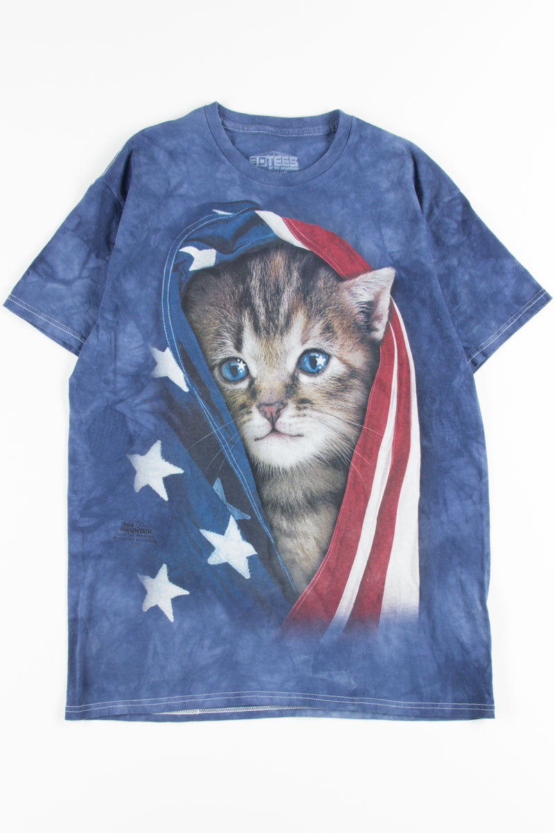 Americana Kitten Tie Dye Tee