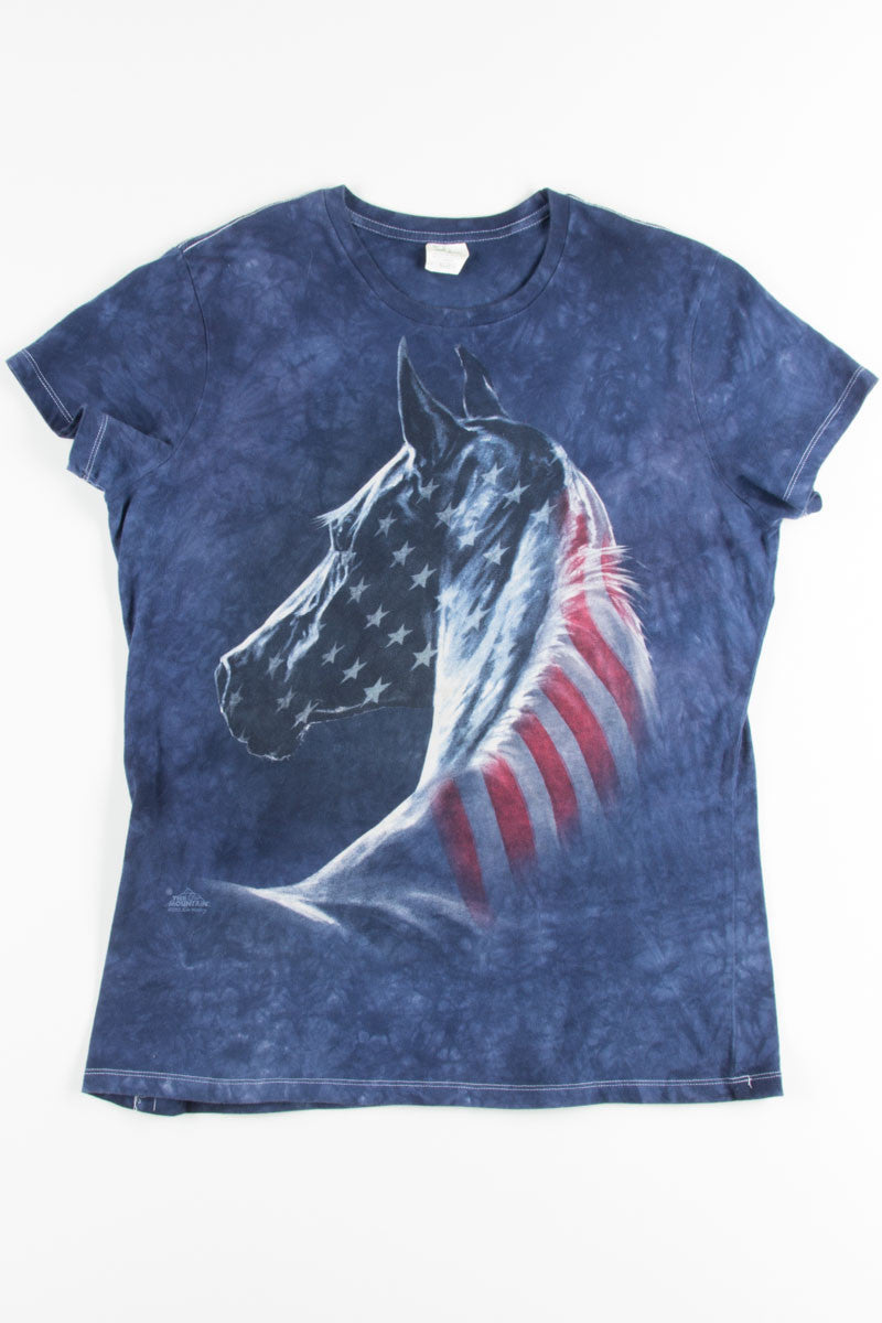 American Flag Horse Tie Dye Tee
