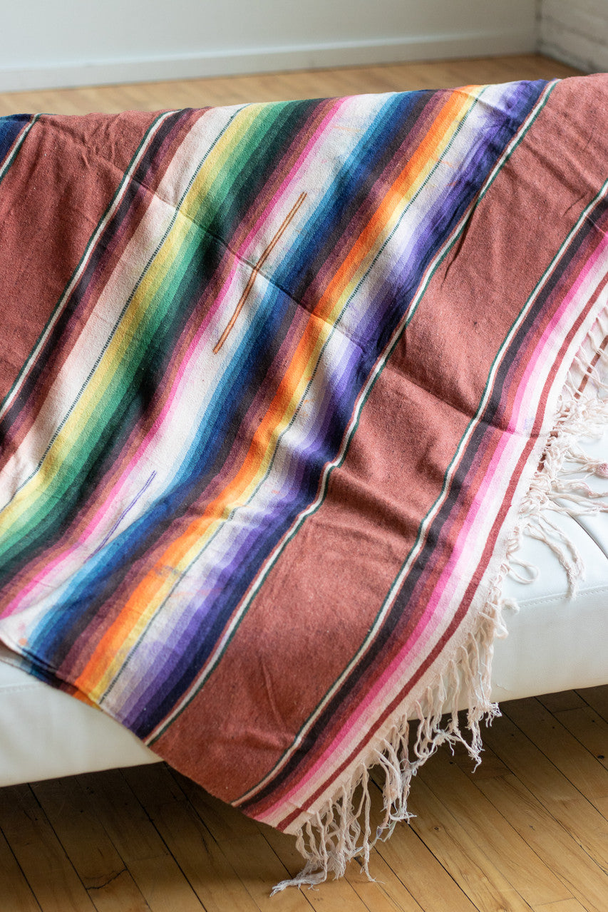 Rust Rainbow Baja Blanket