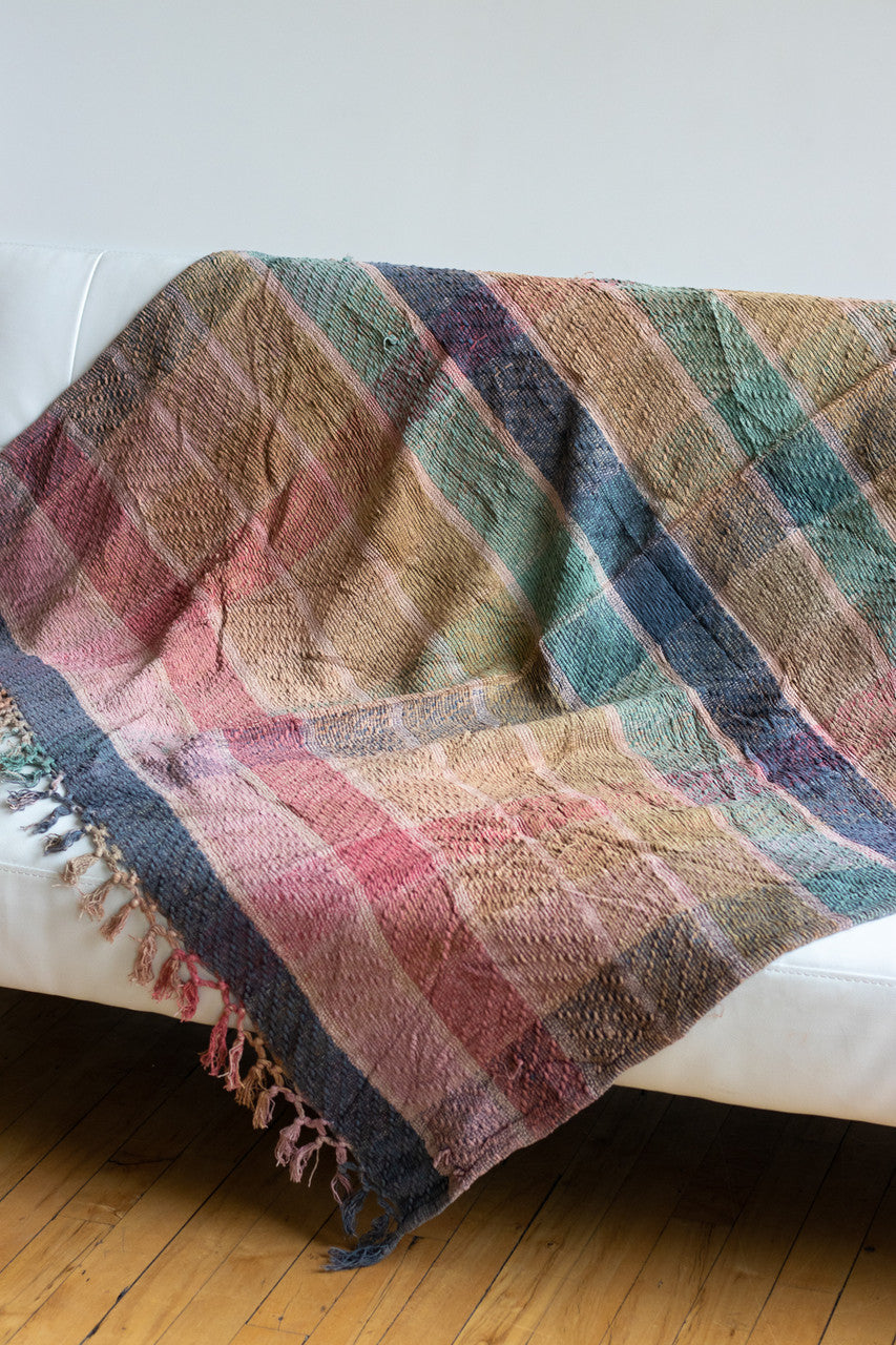 Pink Plaid Woven Blanket