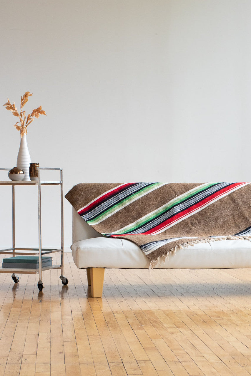 Brown Multicolored Striped Baja Blanket