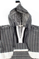 Black Chevron Tasselled Baja Hoodie