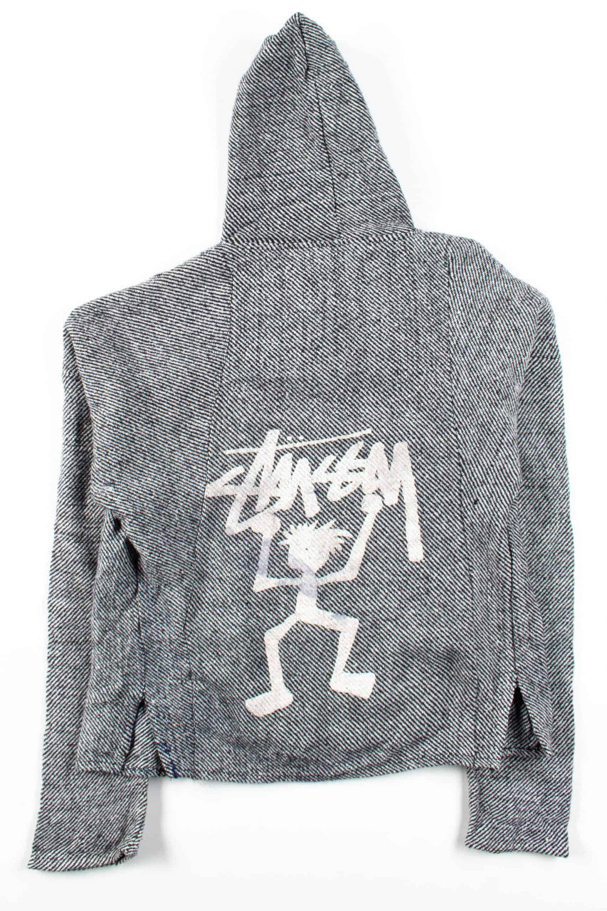 Black Striped Stussy Baja Hoodie