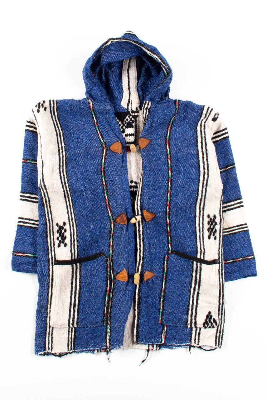 Vintage Blue Button Up Baja Hoodie