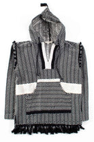 Black Chevron Tasselled Baja Hoodie