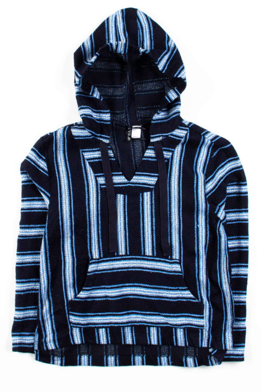 Navy Striped Lightweight Baja Hoodie