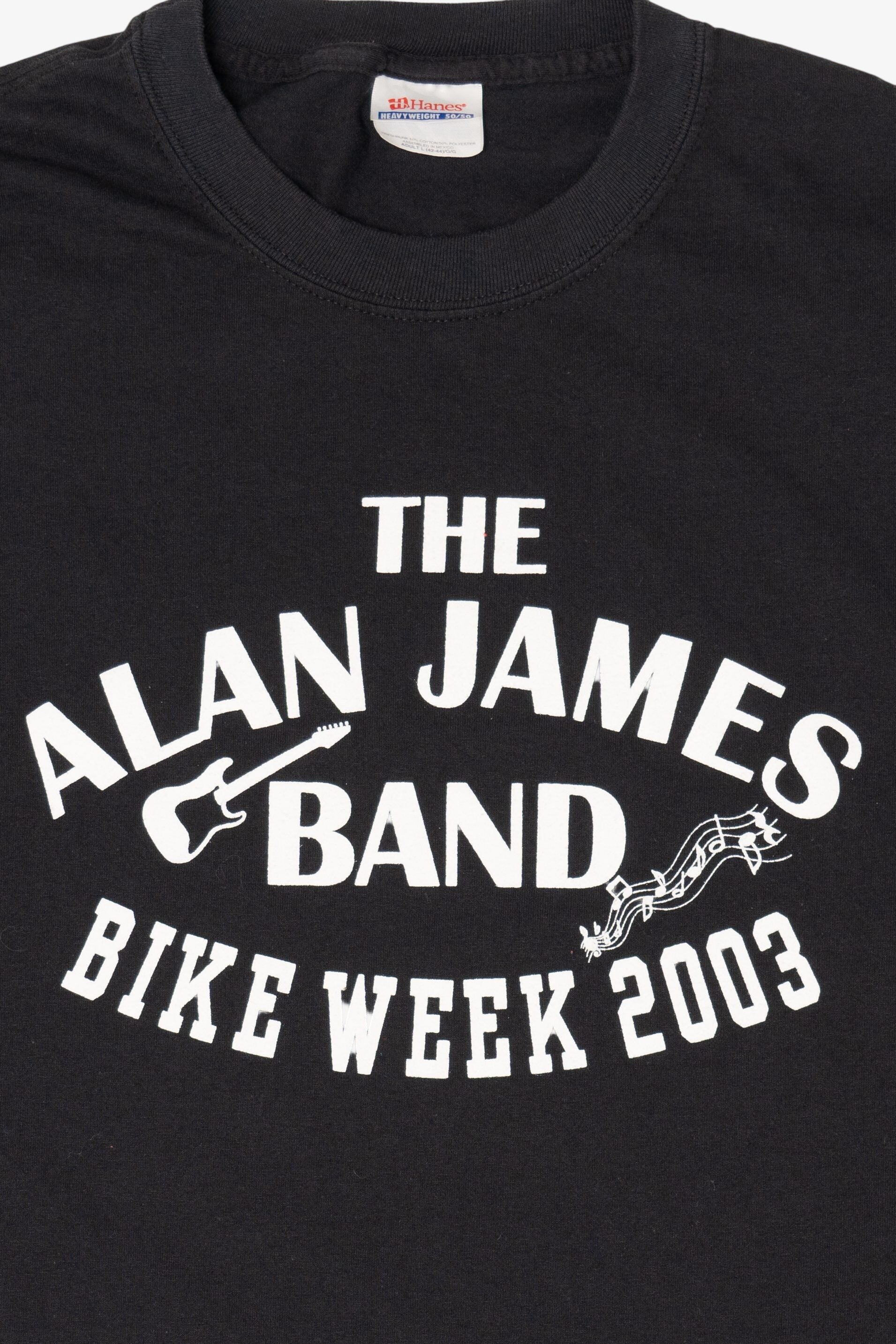Vintage Black Alan James Band Bike Week T-Shirt (2000s)