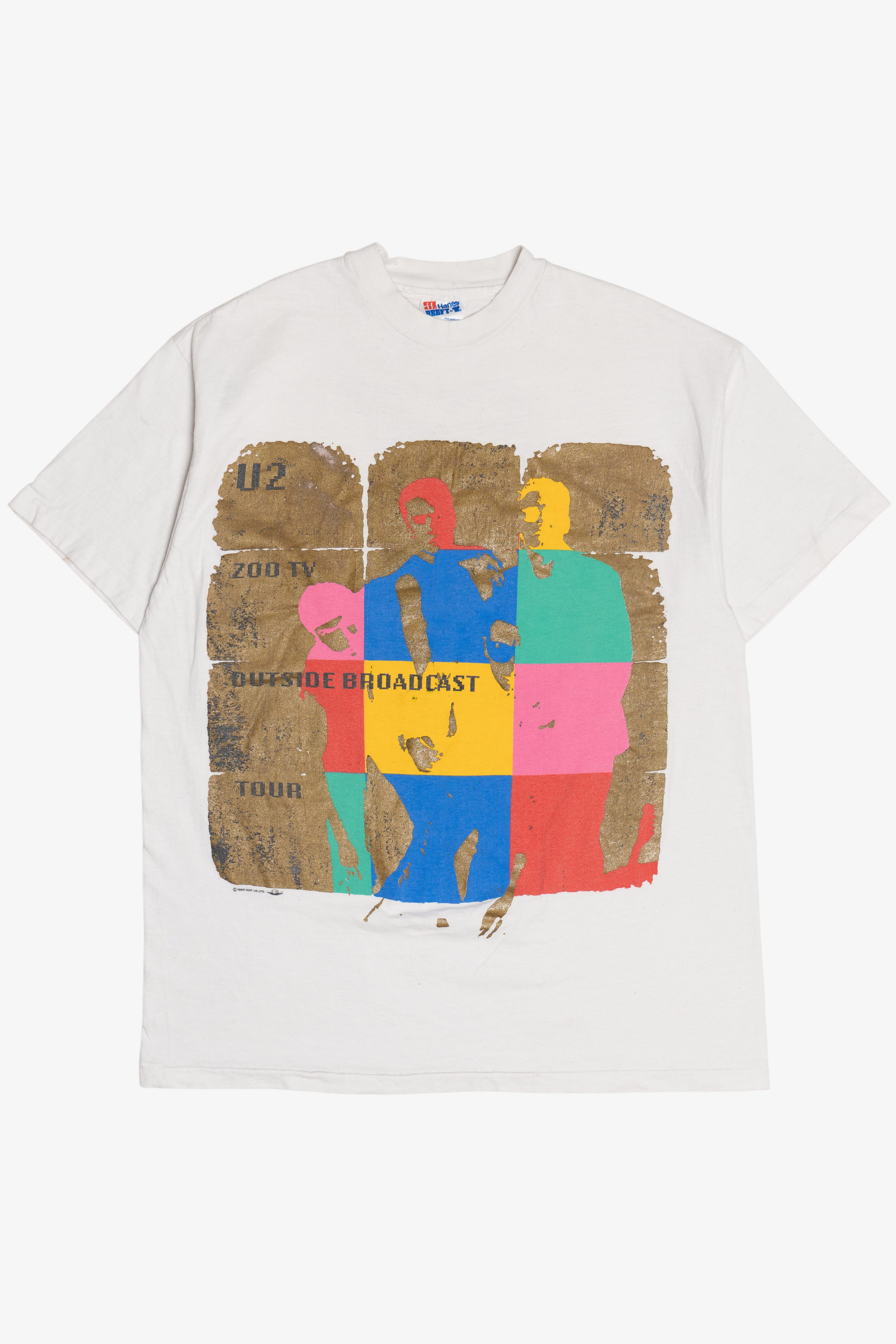 Vintage U2 Zoo TV Outside Broadcast 1992 Band Tour T-Shirt (1990s)