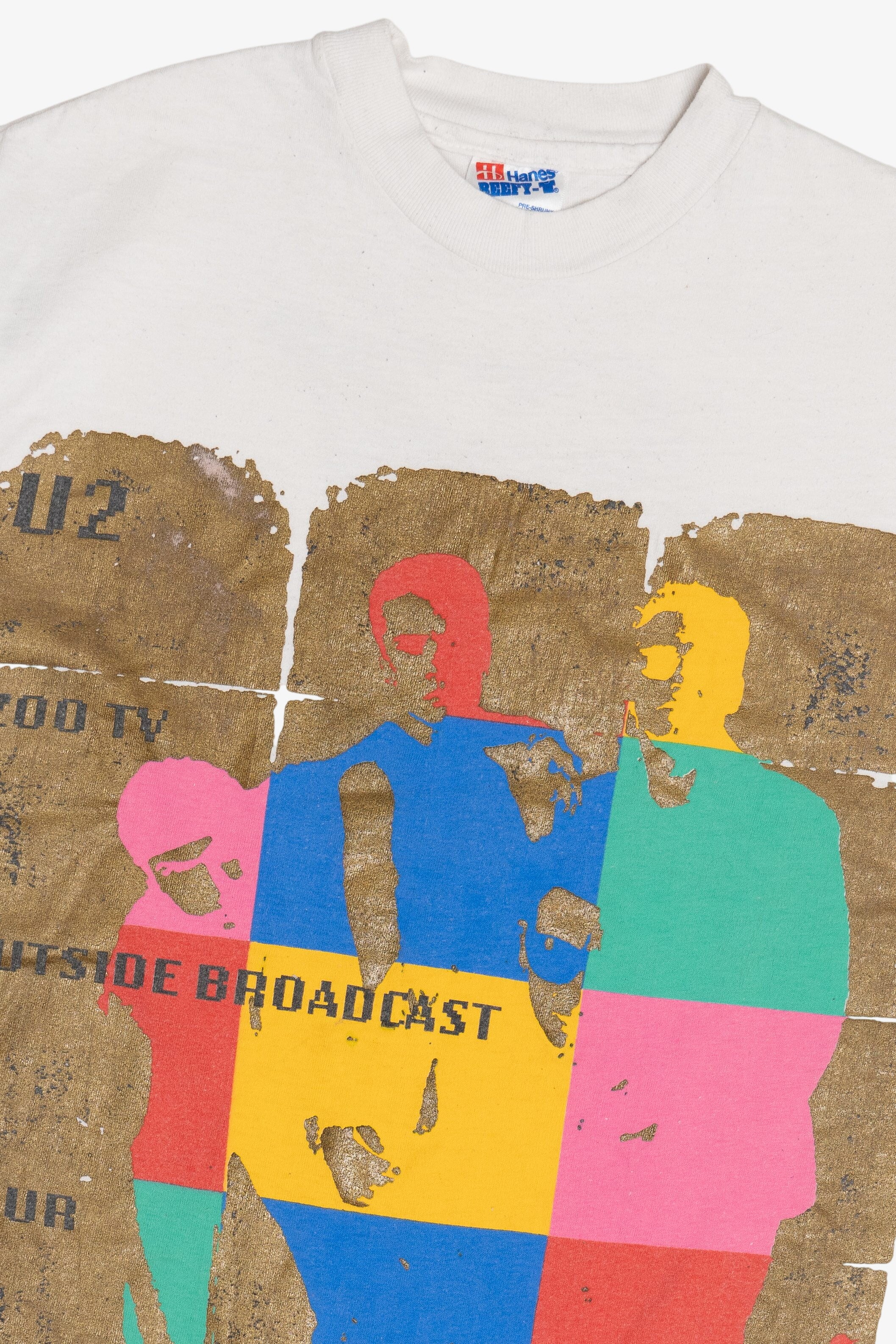 Vintage U2 Zoo TV Outside Broadcast 1992 Band Tour T-Shirt (1990s