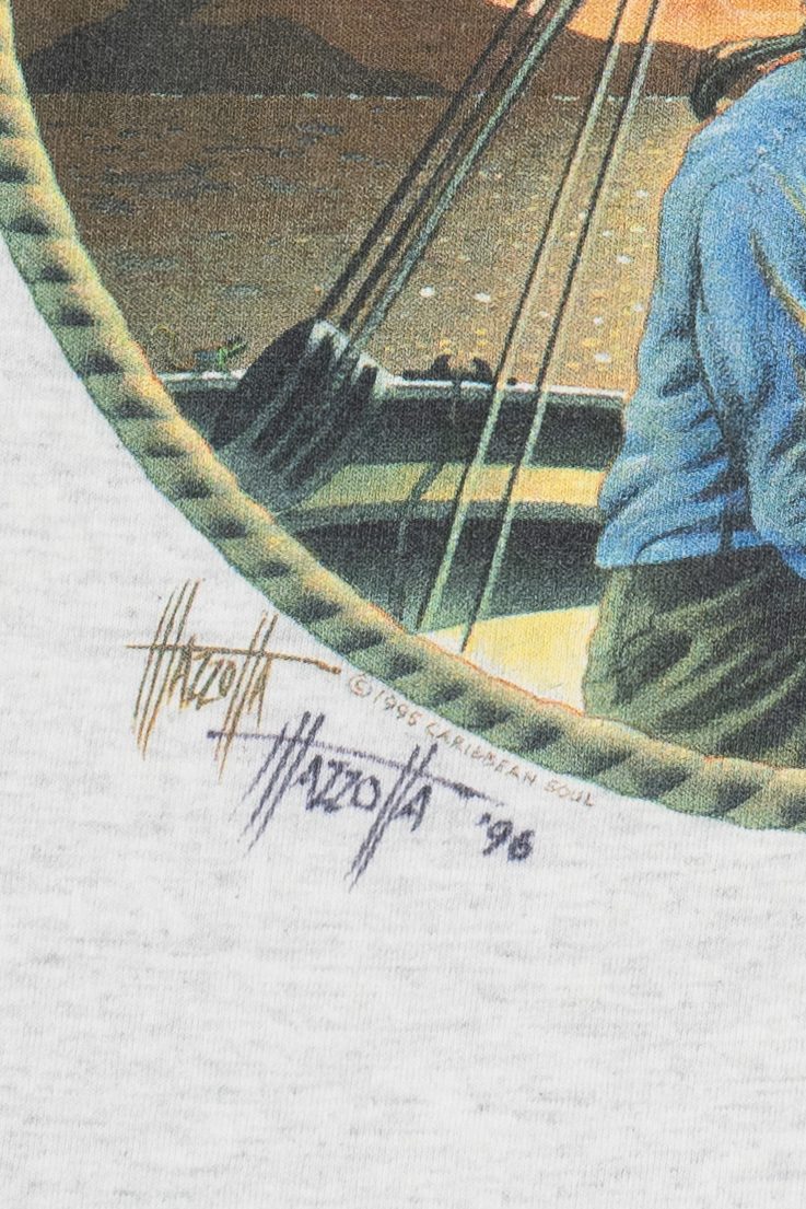 Vintage Jimmy Buffett "Son Of A Son Sailor" Illustrator Mazzotta Signed Band T-Shirt (1990s)
