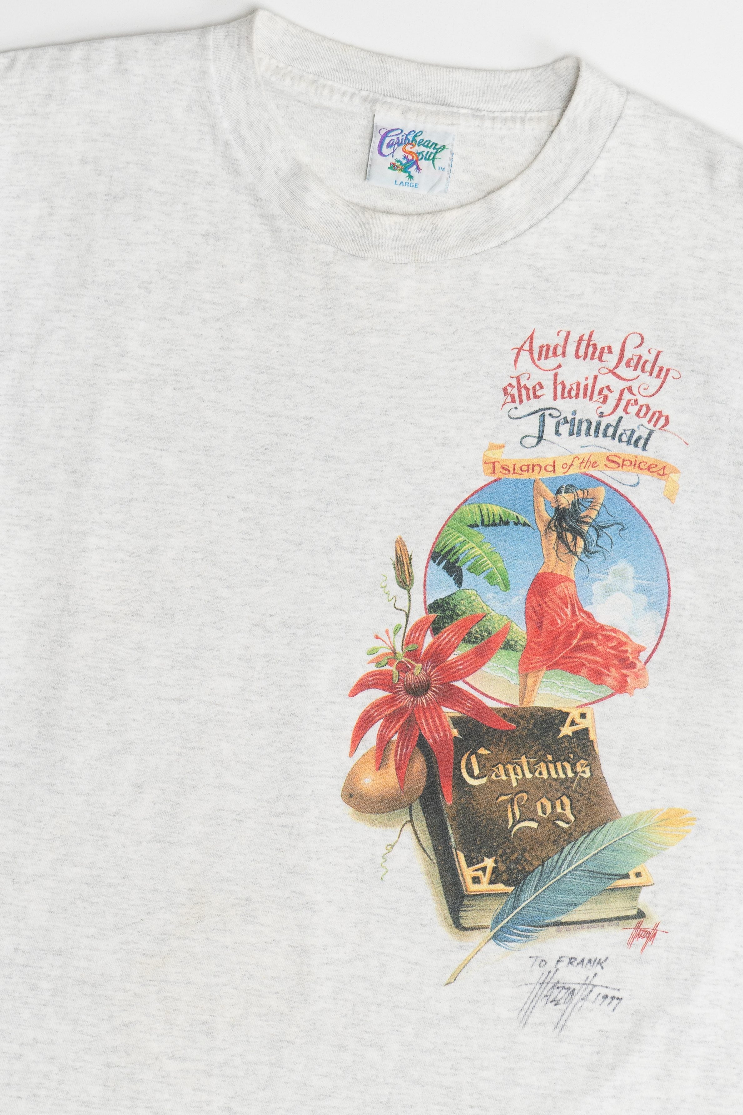 Vintage Jimmy Buffett "Son Of A Son Sailor" Illustrator Mazzotta Signed Band T-Shirt (1990s)