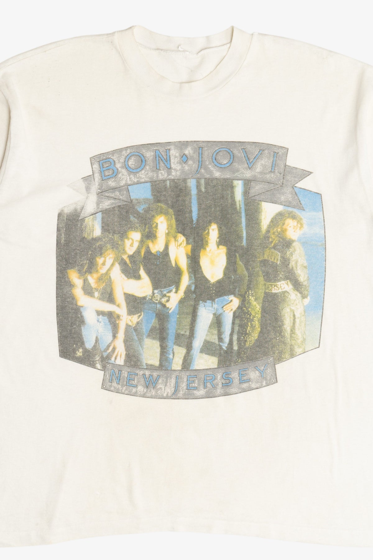 Vintage Bon Jovi New Jersey Paper Thin Distressed Band T-Shirt (1980s)