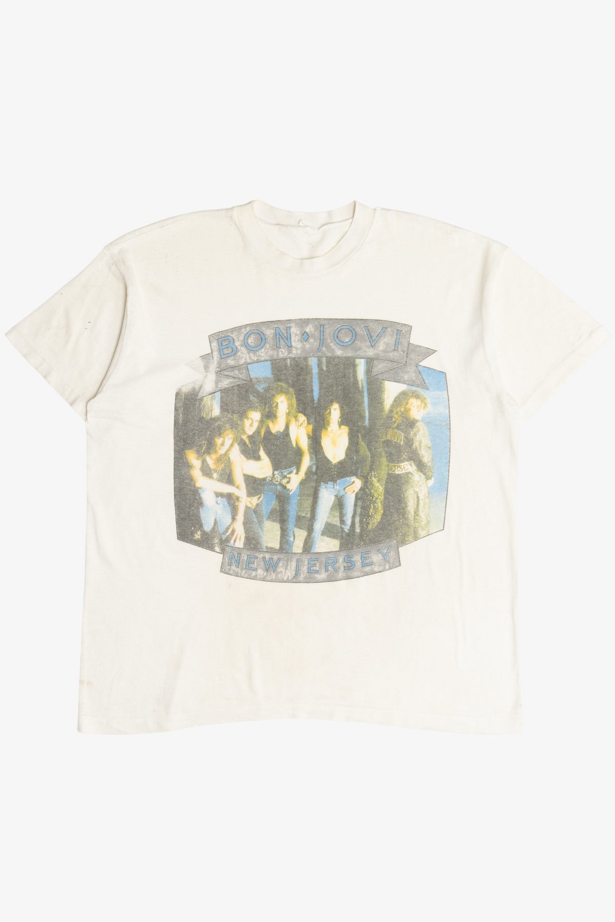 Vintage Bon Jovi New Jersey Paper Thin Distressed Band T-Shirt (1980s)