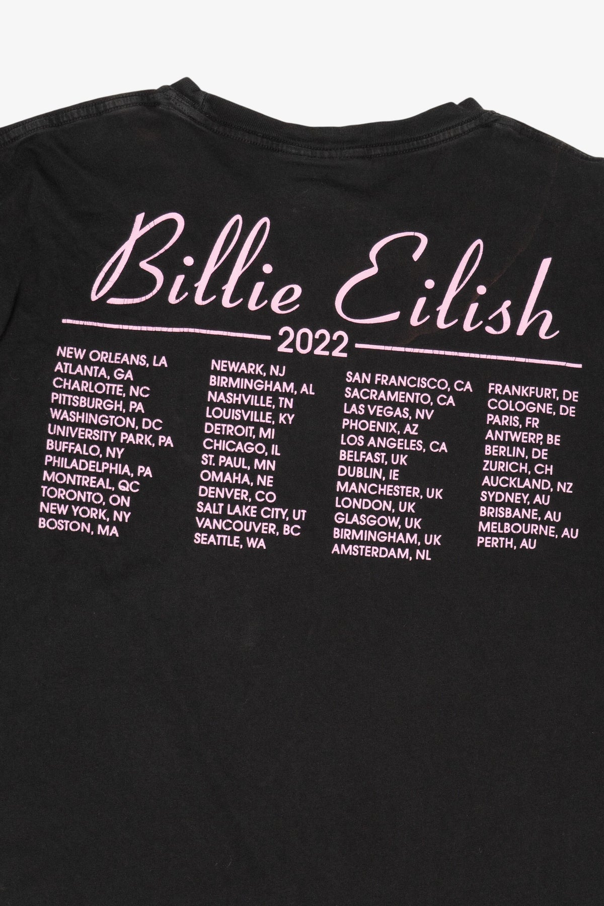Billie Eilish "Happier Than Ever" The World Tour T-Shirt (2020s)