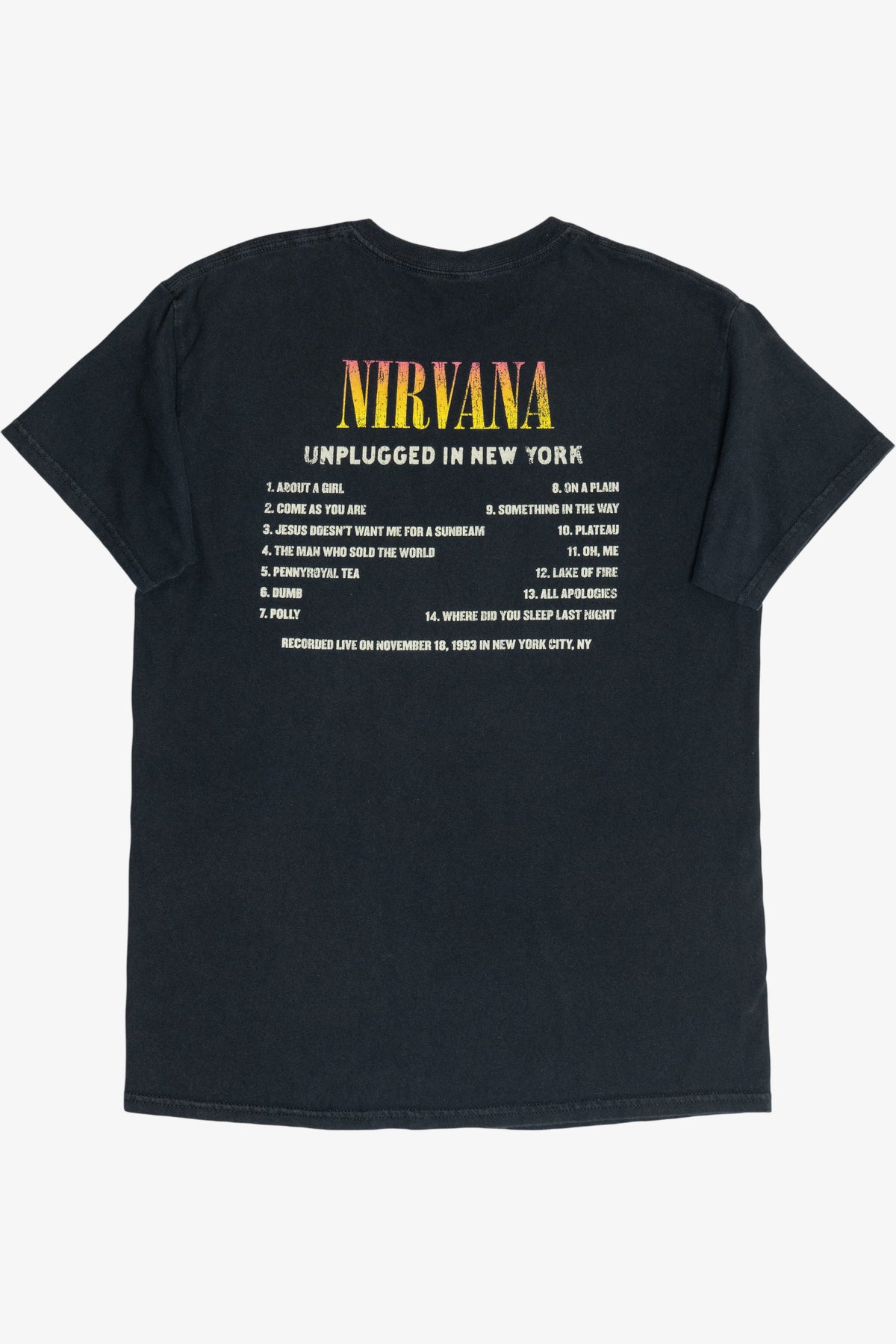 Nirvana Unplugged In New York Setlist T-Shirt (2020s)
