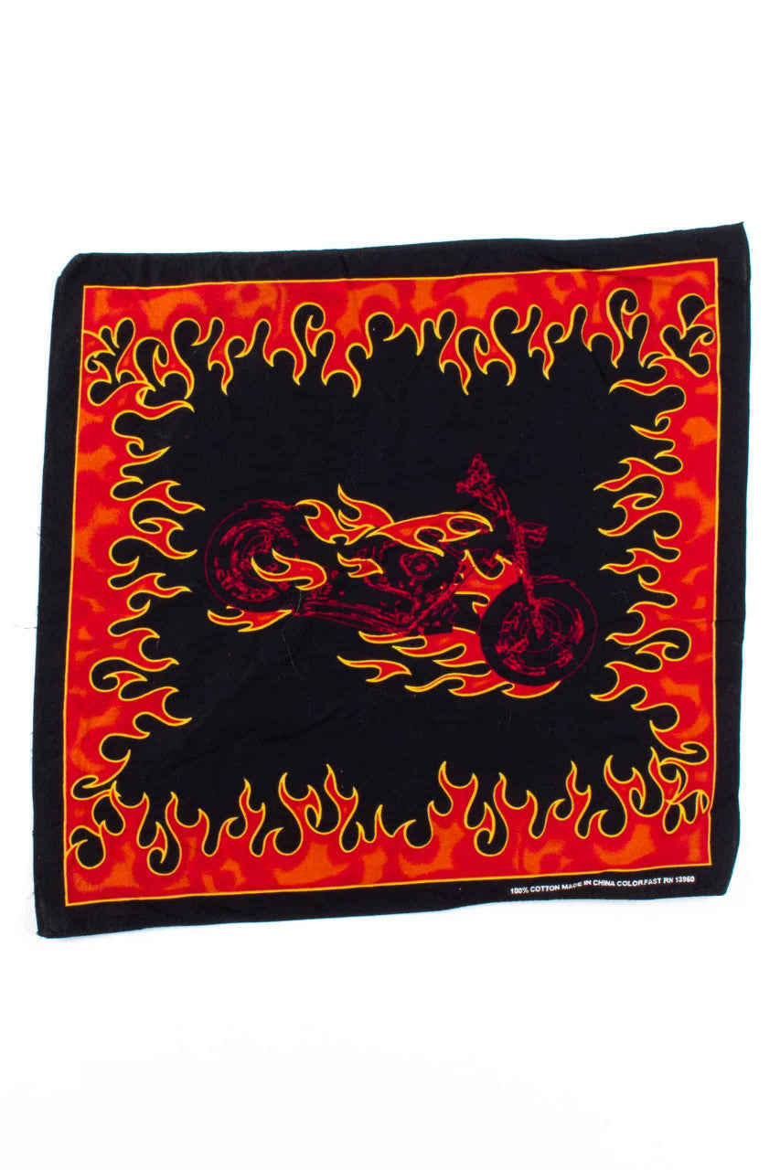 Flaming Motorcycle Vintage Bandana