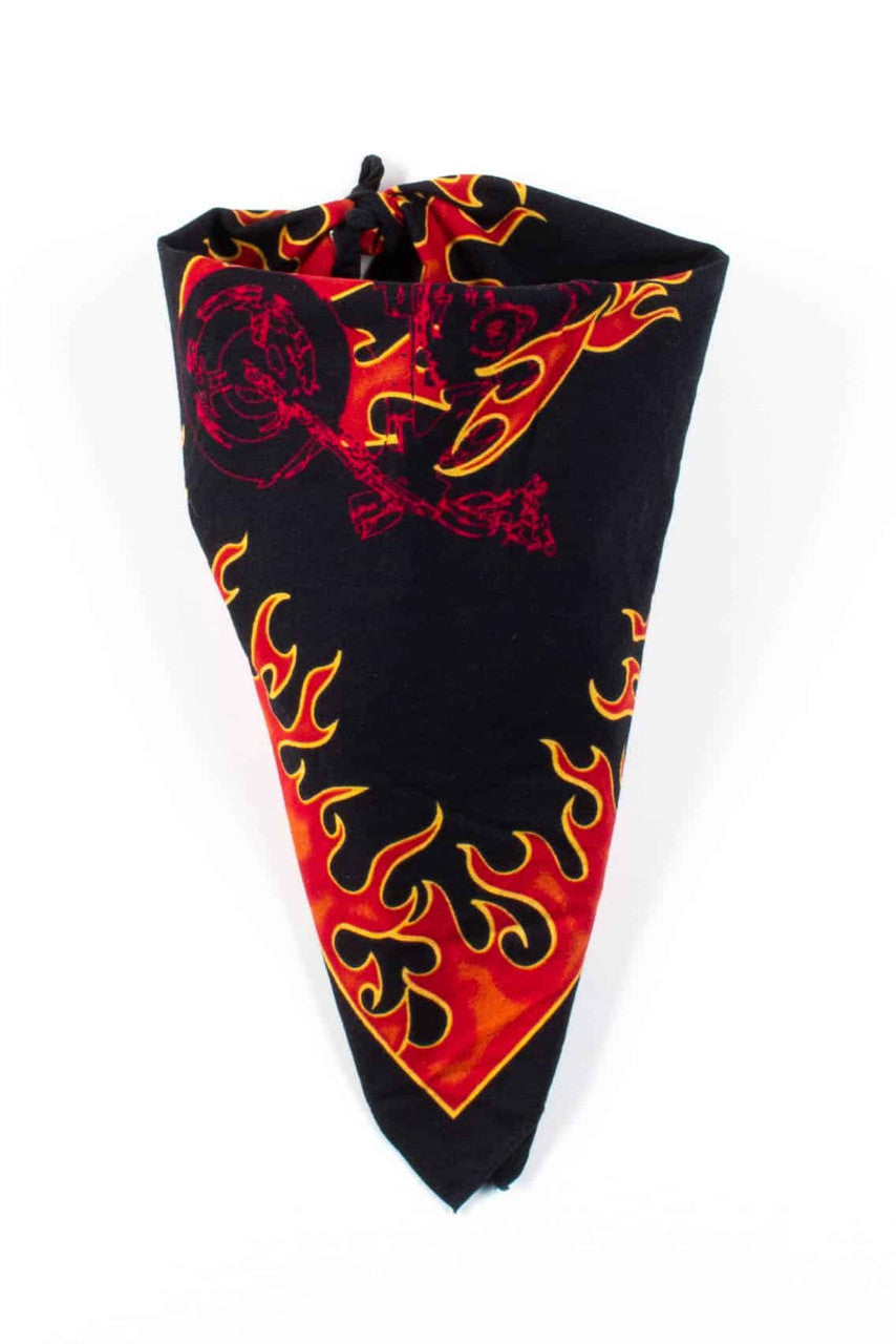 Flaming Motorcycle Vintage Bandana