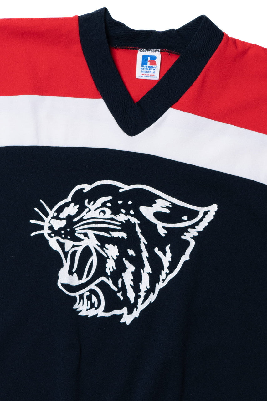 Vintage "Bluffs" V Neck Russell Athletic Nylon Jersey