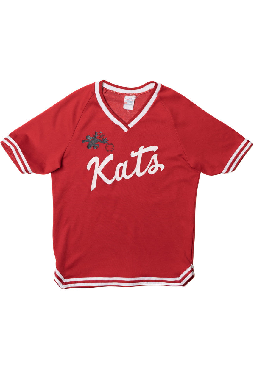 Vintage "Kats" Davis #24 V-Neck Basketball Jersey