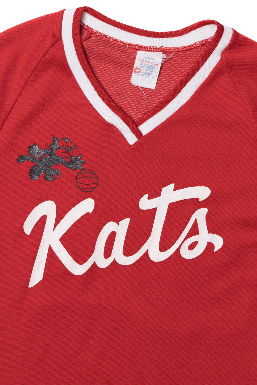 Vintage "Kats" Davis #24 V-Neck Basketball Jersey