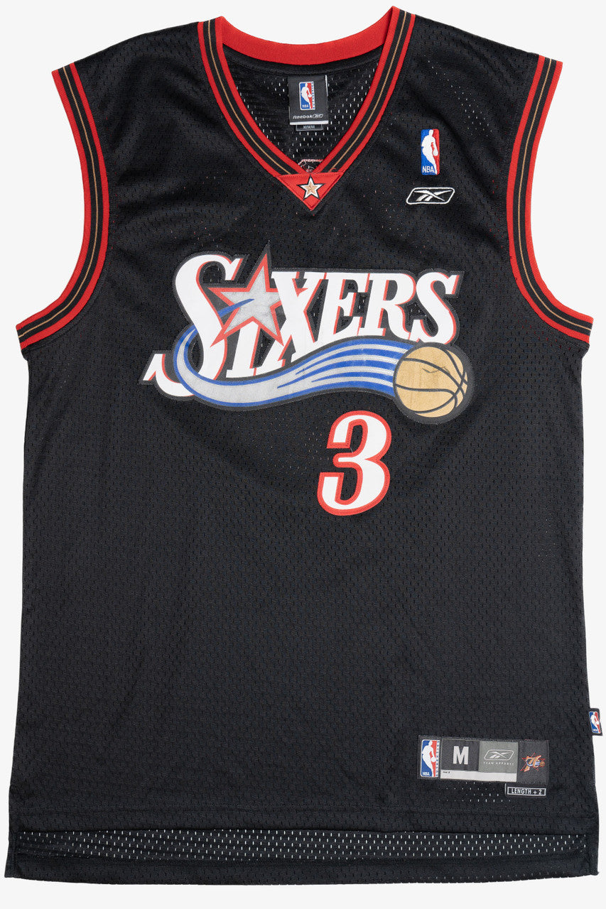 Vintage Sixers 76ers Allen Iverson 3 Stitched Reebok Basketball Jersey (2000s)