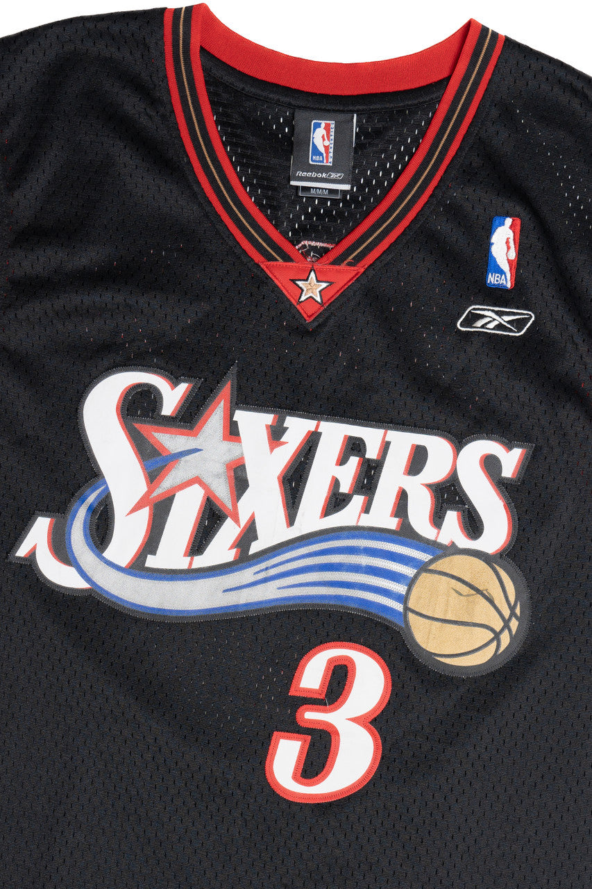 Vintage Sixers 76ers Allen Iverson 3 Stitched Reebok Basketball Jersey (2000s)