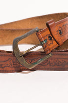 Vintage Worn Brown Leather Belt