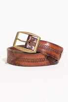 Vintage Mixed Pattern Leather Belt