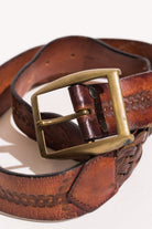 Vintage Mixed Pattern Leather Belt
