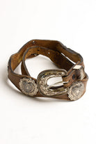Vintage Wavy Heart Studded Leather Belt