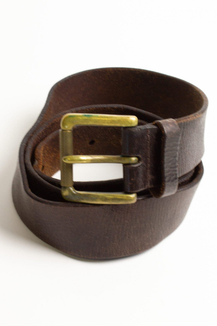 Dark Brown Leather Belt