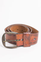 Vintage Etched Leather Belt