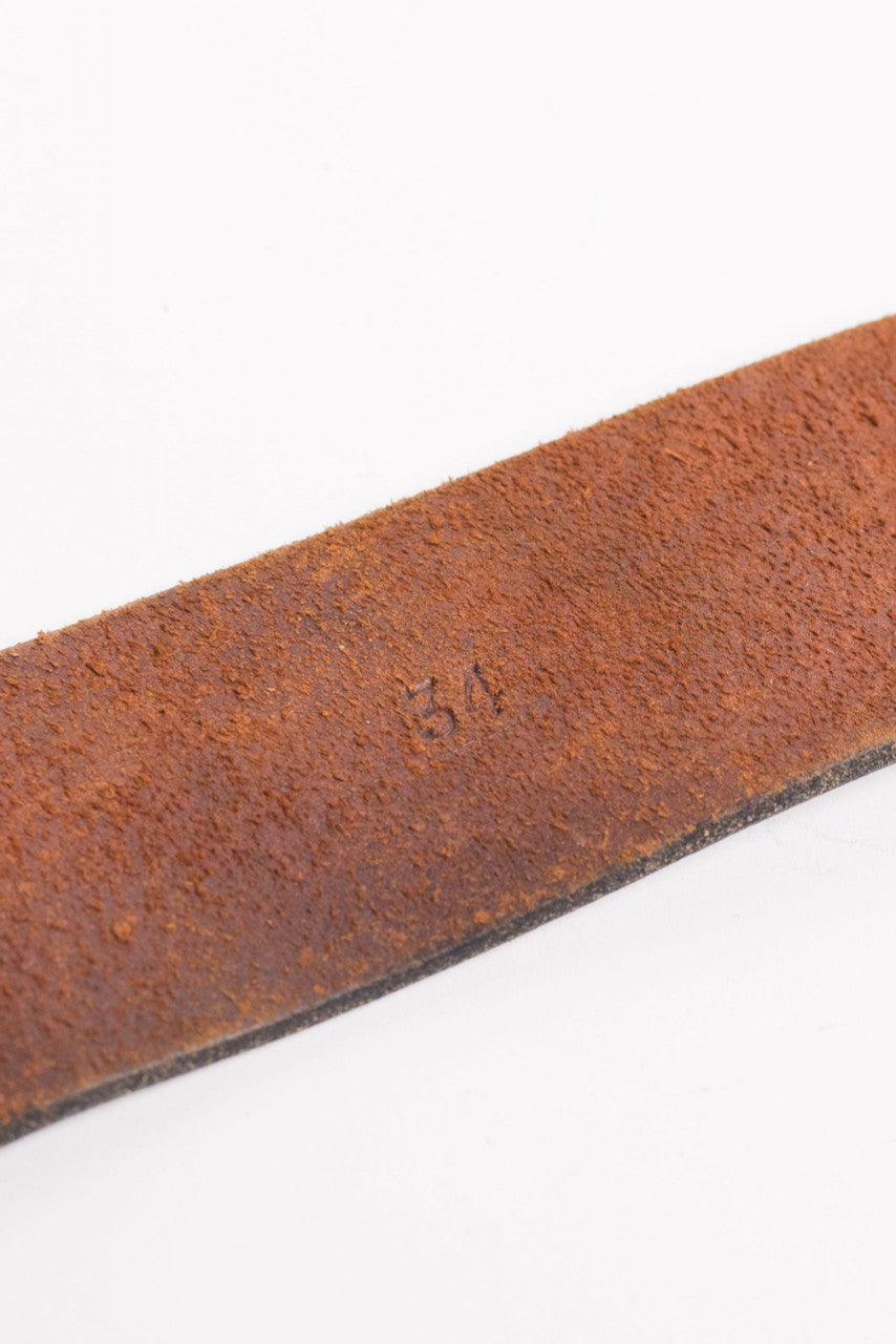Painted Roses Etched Leather Belt