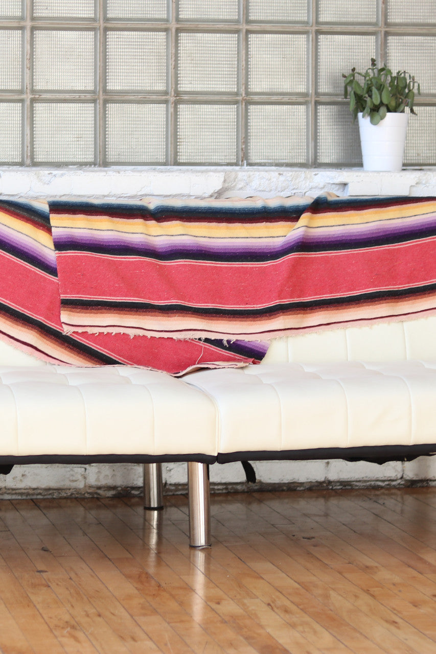 Pink Rainbow Vintage Woven Blanket