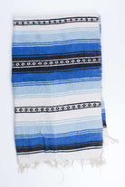 Blue Striped Baja Blanket 1