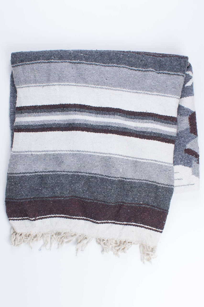Grey & Brown Mexico Baja Blanket