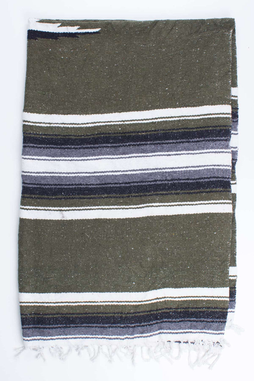 Olive & Black Woven Blanket