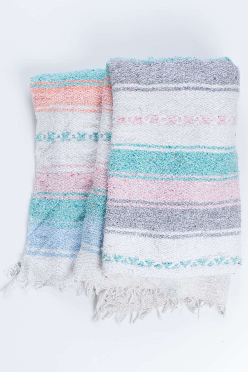 Pastel Striped Woven Blanket
