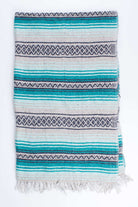 Aqua Striped Baja Blanket