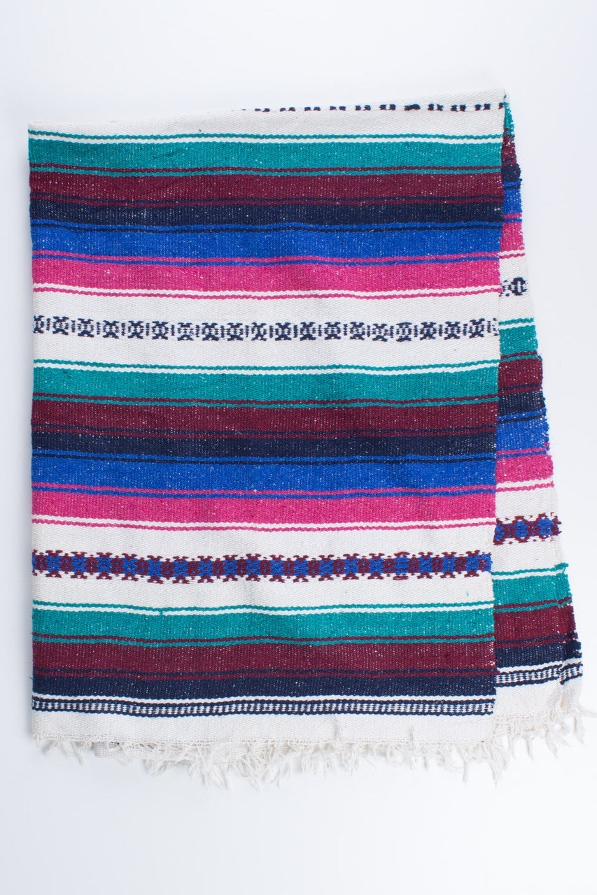 Pink & Burgundy Striped Blanket 1