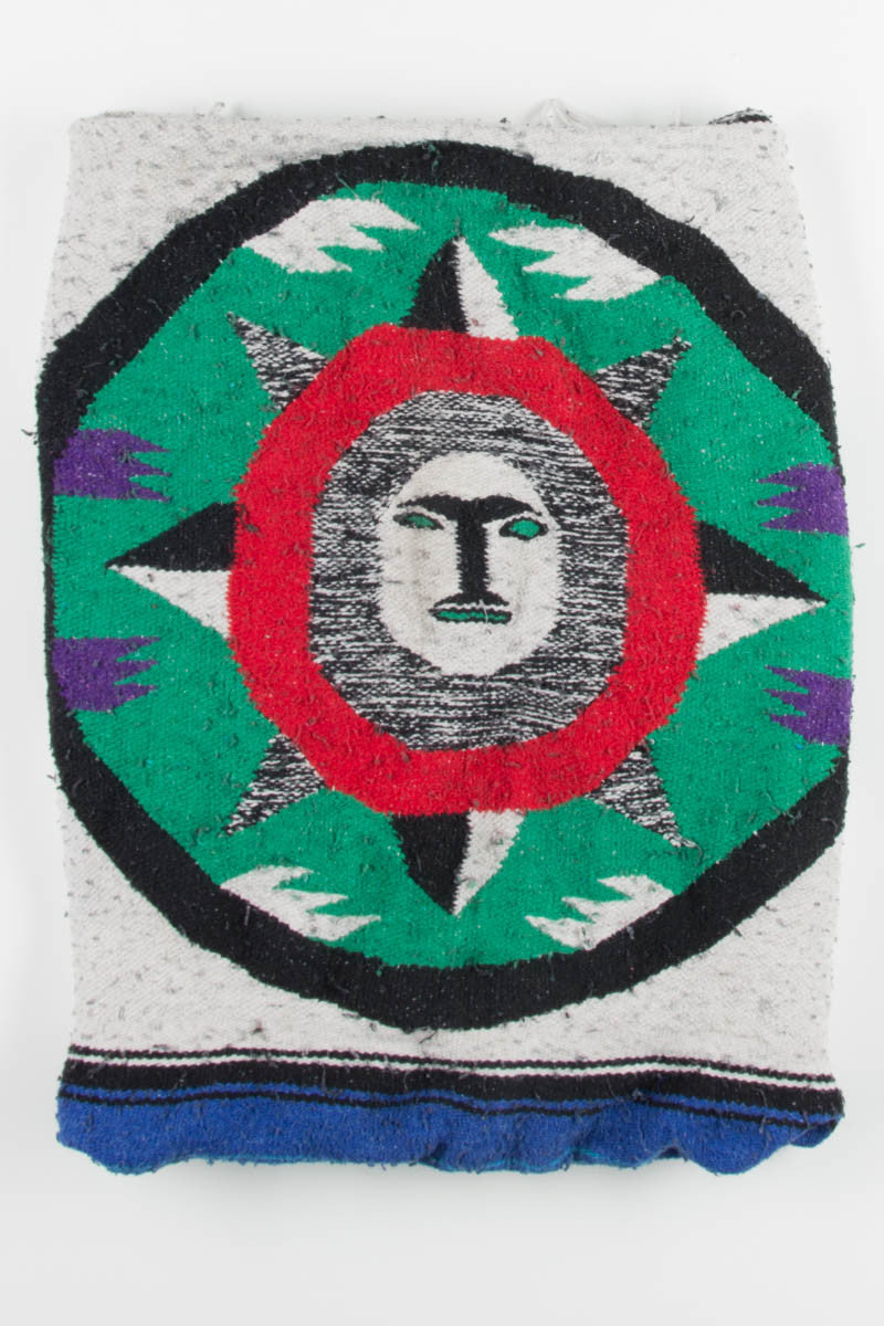 Blue & Green Faces Vintage Blanket
