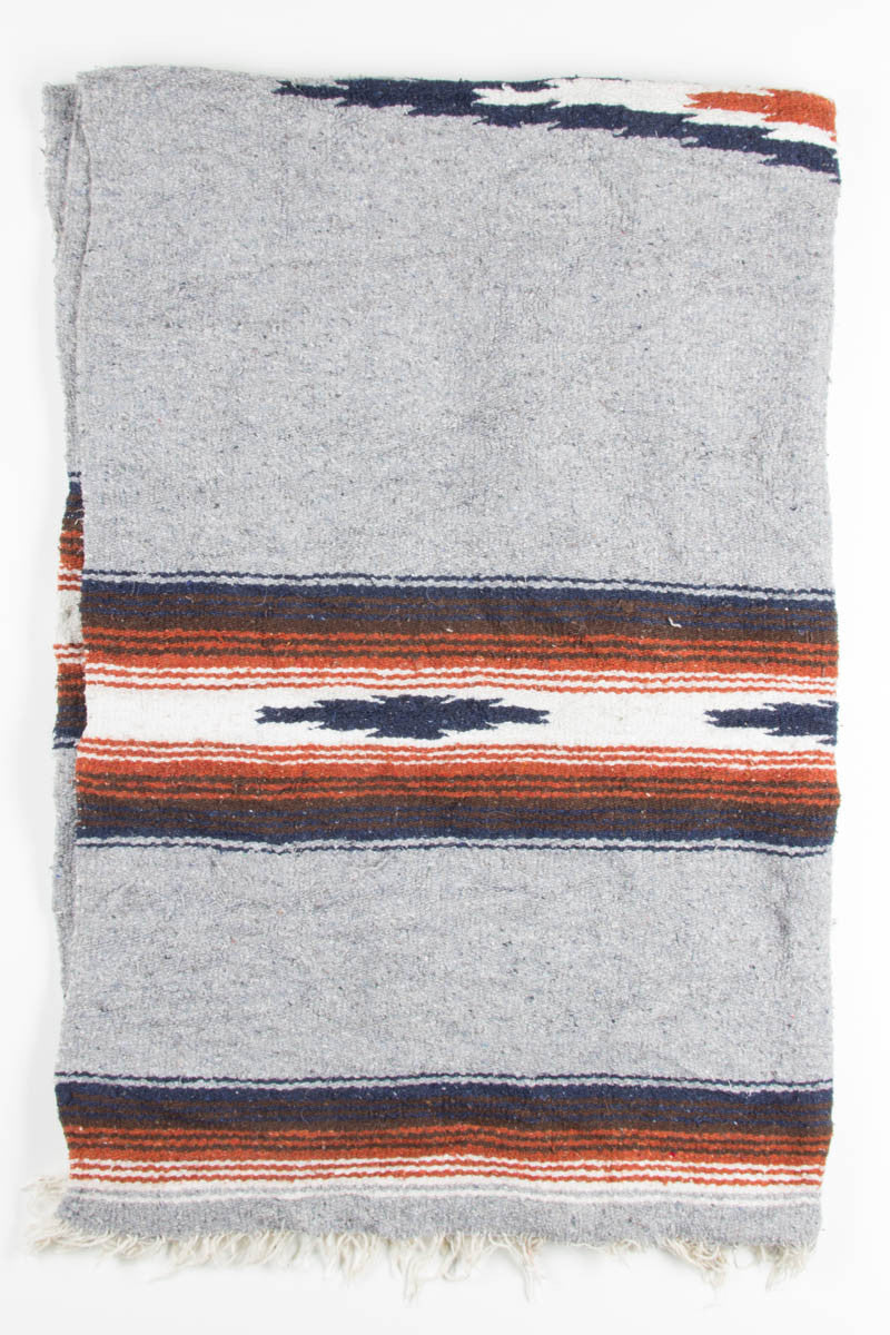 Navy Rust & Grey Vintage Blanket