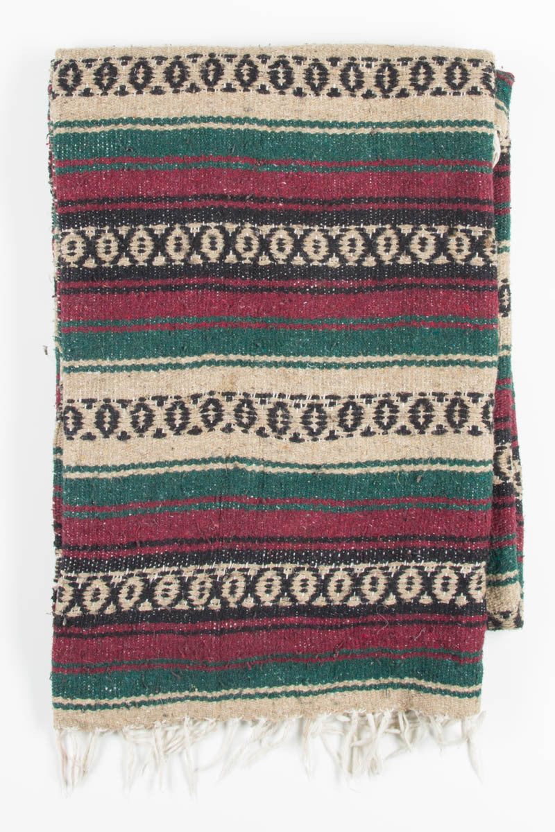 Red, Green, & Tan Vintage Blanket