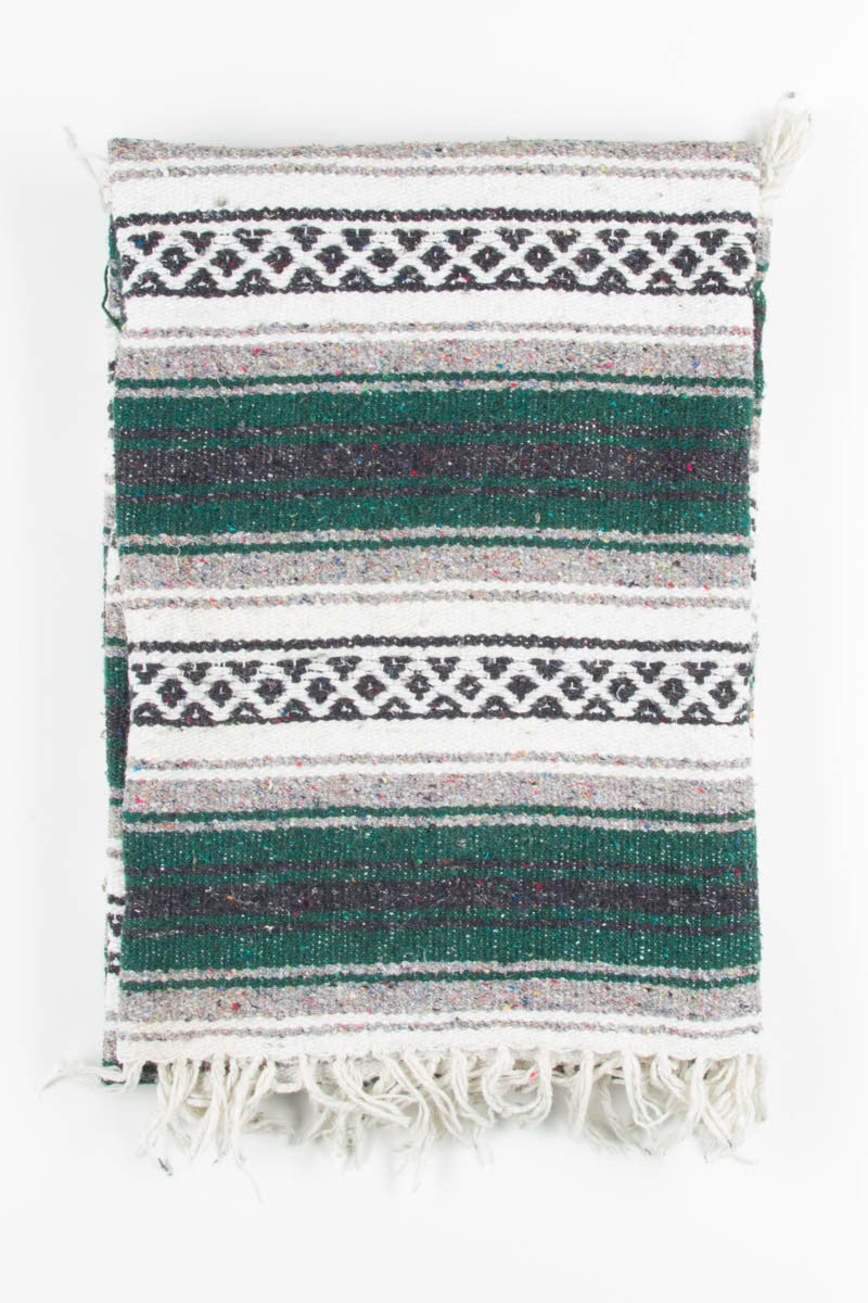 Green & White Vintage Blanket