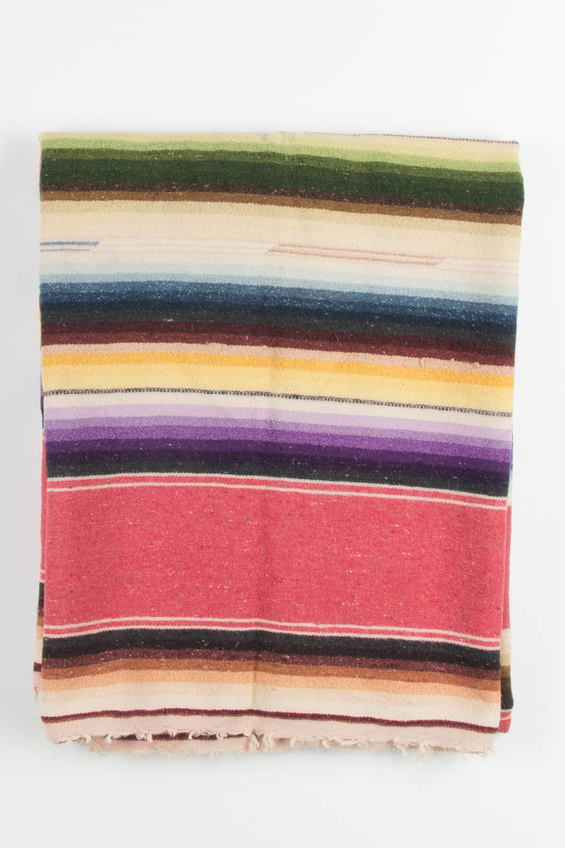 Pink Rainbow Vintage Woven Blanket