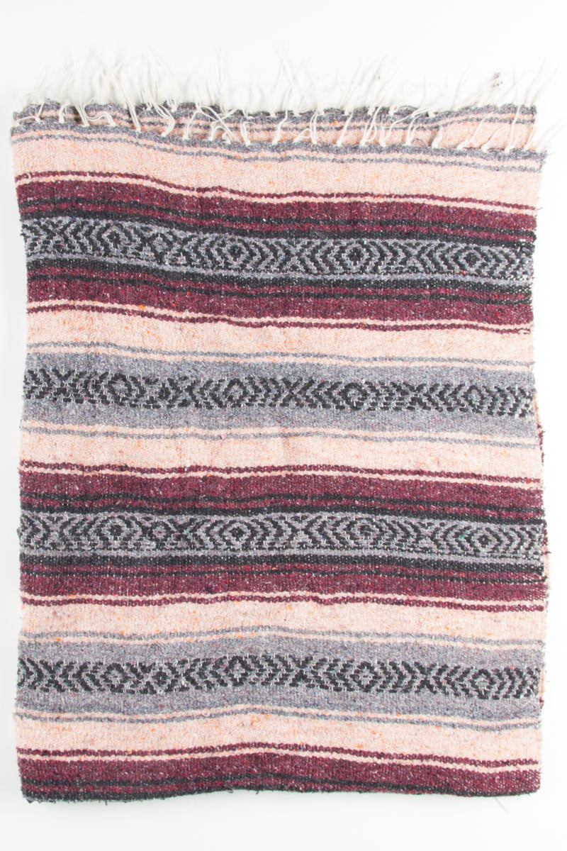 Pink & Burgundy Striped Blanket