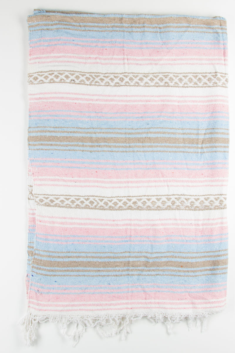 Pastel Striped Baja Blanket 1