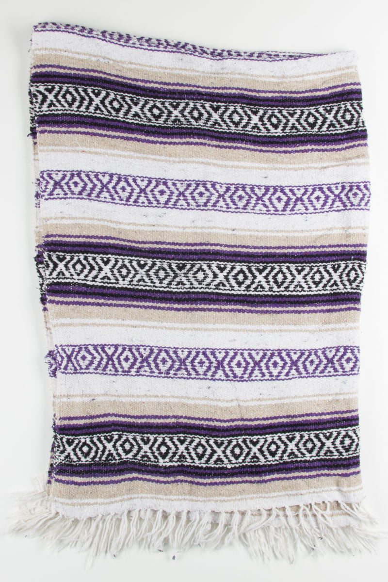 Purple Striped Baja Blanket