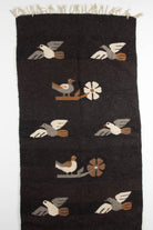 Brown Bird & Flower Vintage Rug